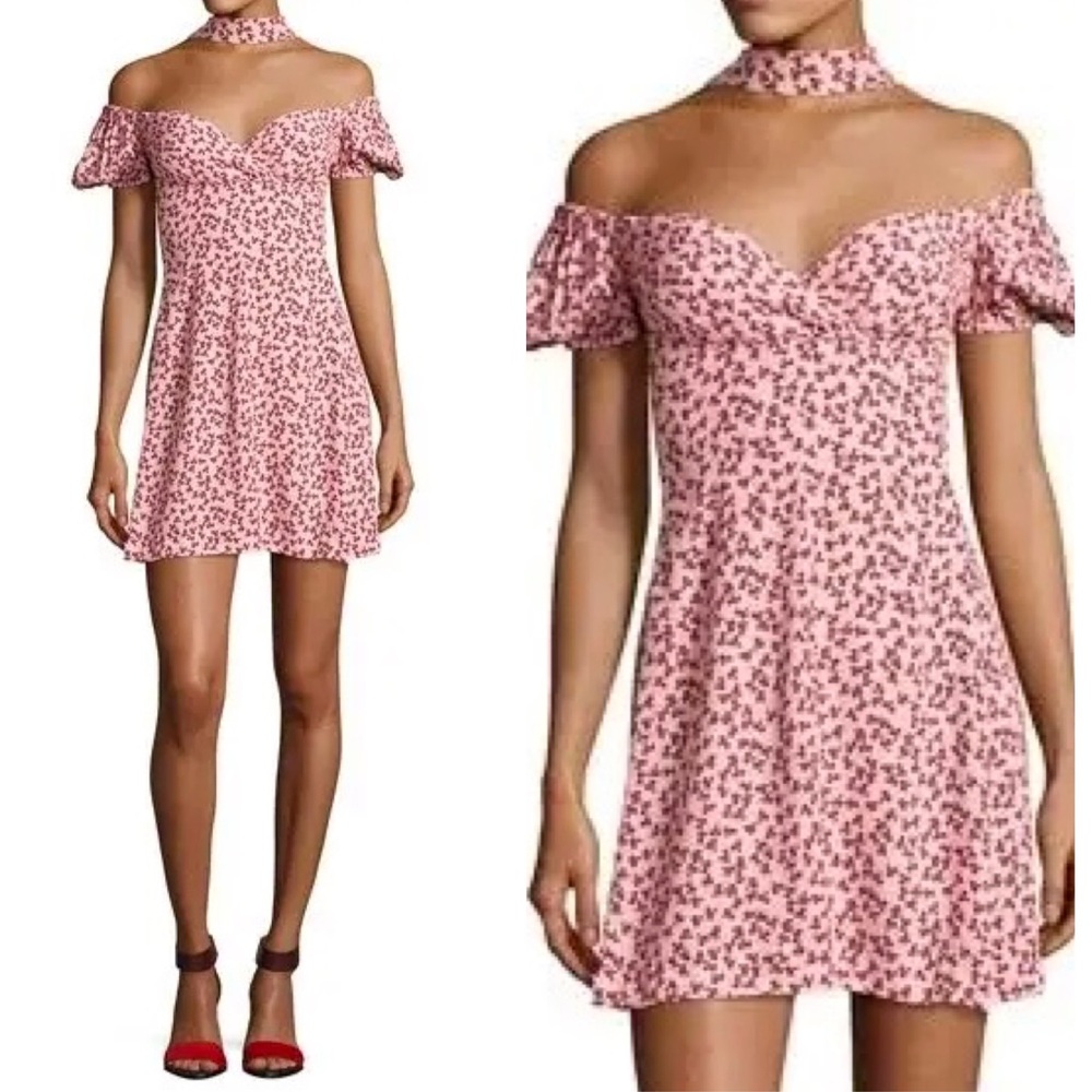 ALEXIS Loele Off Shoulder Choker Floral Mini Dress NEW Size XS